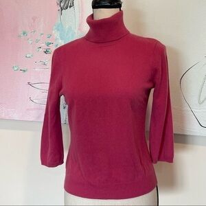 SAKS 5TH AVE CASHMERE COLLECTION PINK TURTLENECK SWEATER SZ M WOMENS